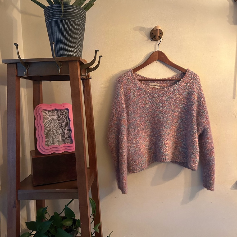 Urban Outfitters Multicolor Bouclé Crop Sweater